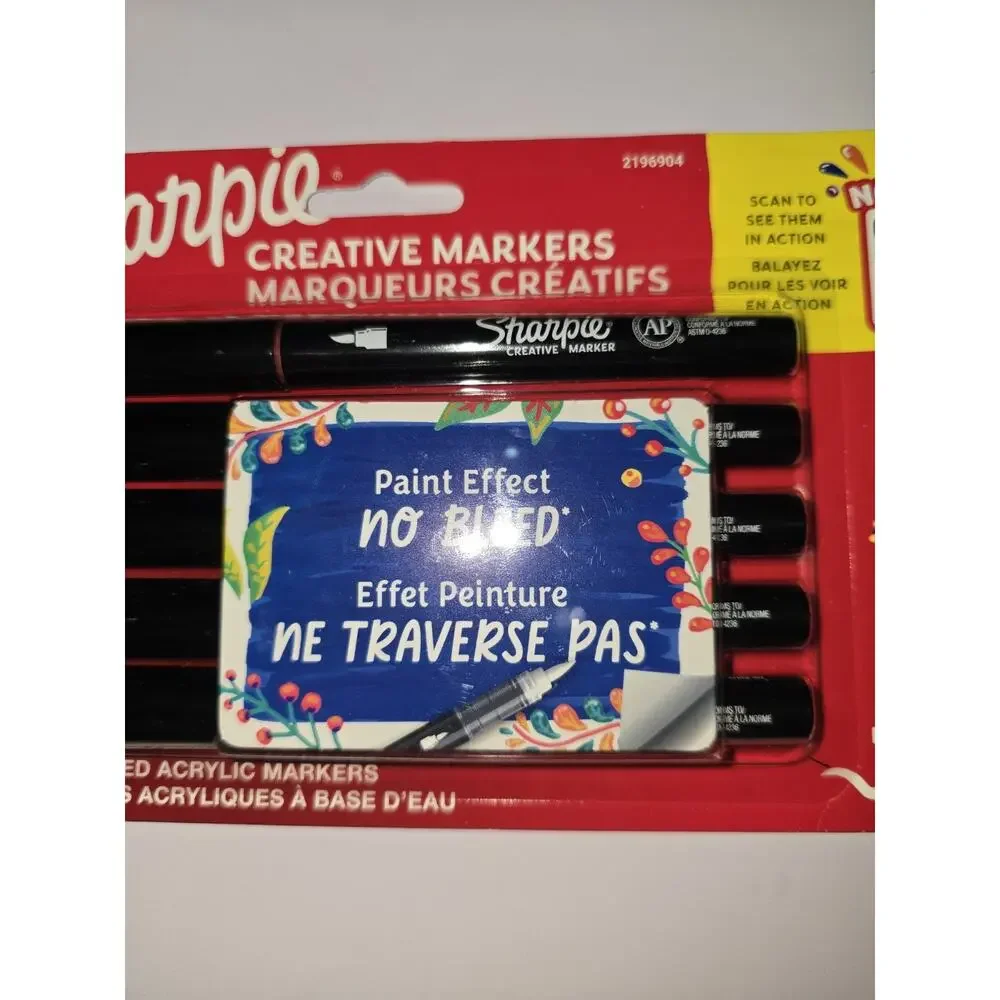Sharpie Acrylic Creative Markers Brush Tip Assorted Colors Pack Of 5 BB